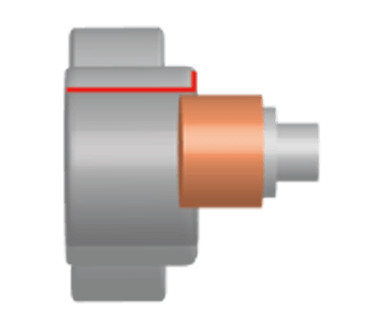 Inner through hole + outer end-face